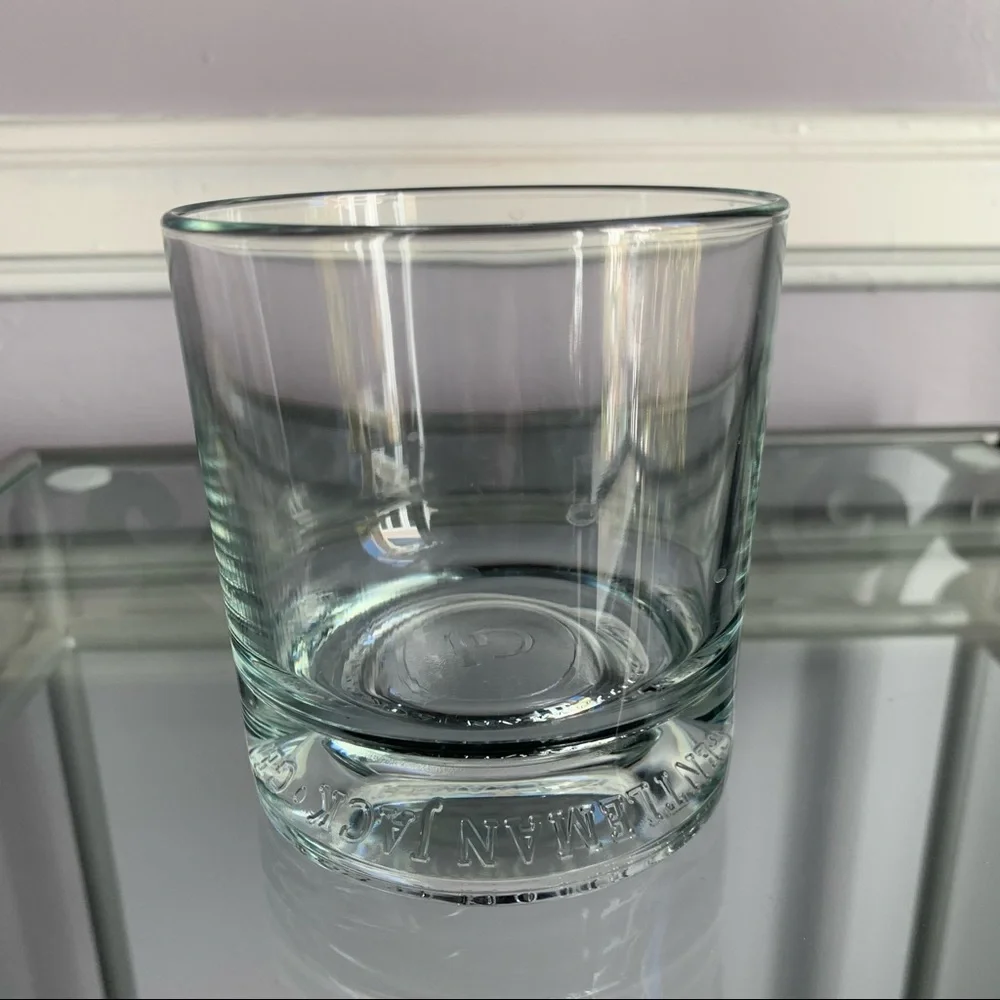 3 bar glasses including 2 square Jack Daniels and 1 Gentlemen Jack tumbler